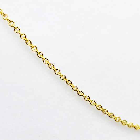 Yellow Gold Rolo Chain , Solid Gold Rolo 1mm Chain, Yellow Rolo Chains 1mm Chains for Pendants