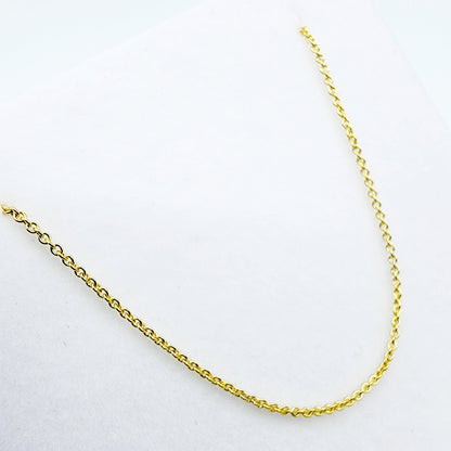 Yellow Gold Rolo Chain , Solid Gold Rolo 1mm Chain, Yellow Rolo Chains 1mm Chains for Pendants