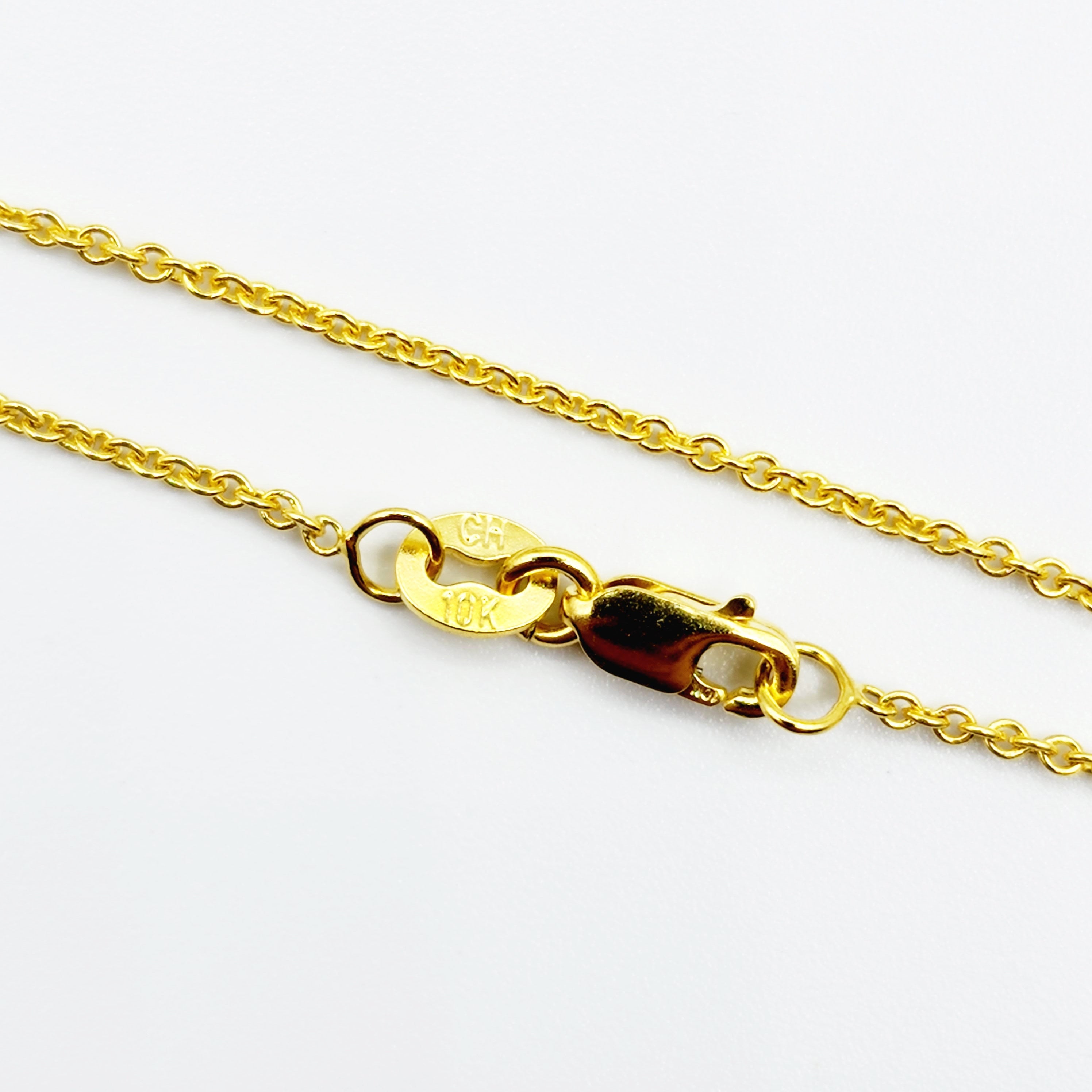 Yellow Gold Rolo Chain , Solid Gold Rolo 1mm Chain, Yellow Rolo Chains 1mm Chains for Pendants