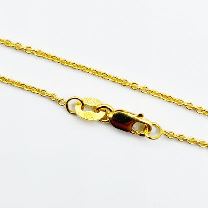Yellow Gold Rolo Chain , Solid Gold Rolo 1mm Chain, Yellow Rolo Chains 1mm Chains for Pendants