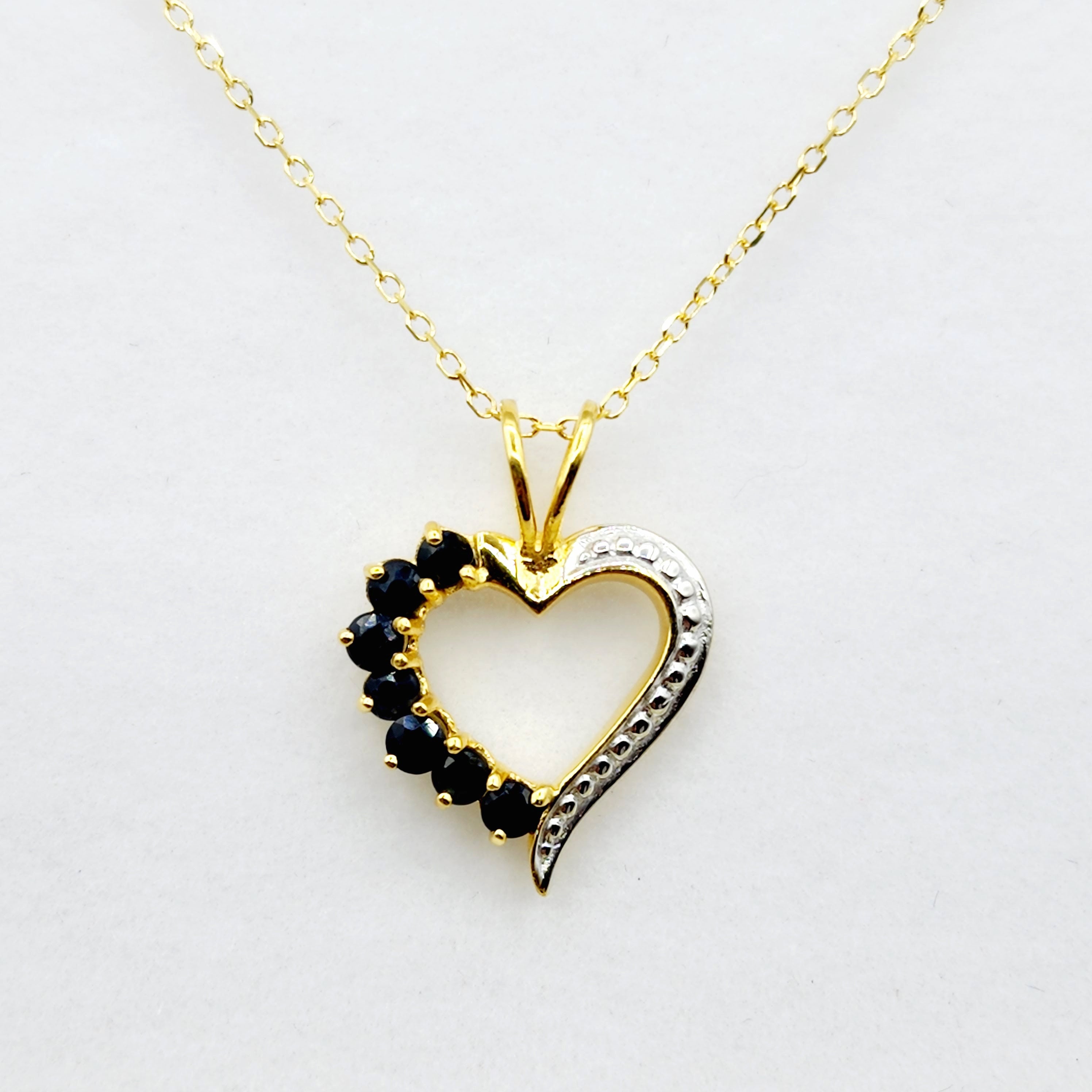 24K Gold Plated Sterling Silver Genuine Gemstone Heart Pendant Necklace For Women, Heart Jewelry, Birthstone Jewelry, Valentine Gift For Her