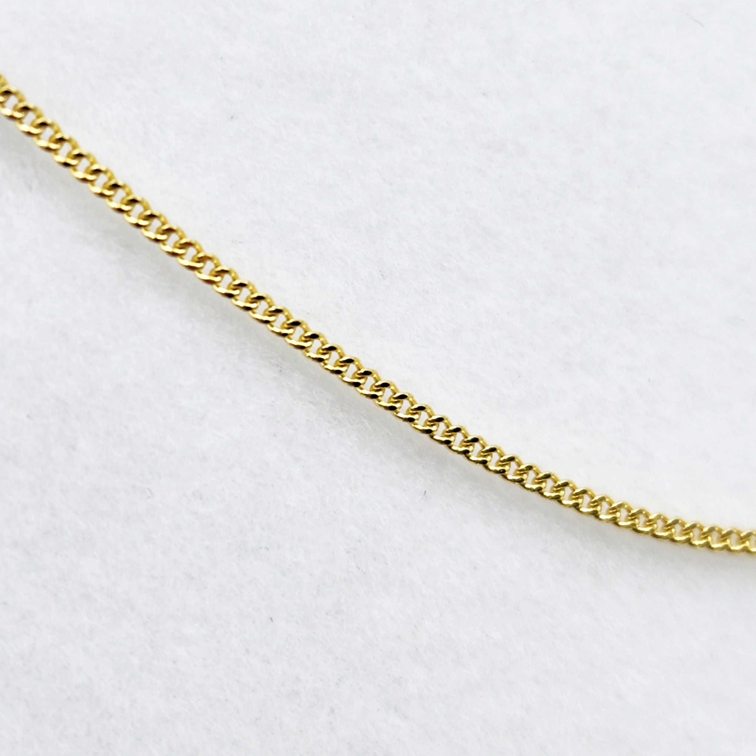 14k Yellow Gold Curb Chain, Solid Gold Necklace (1.4mm)
