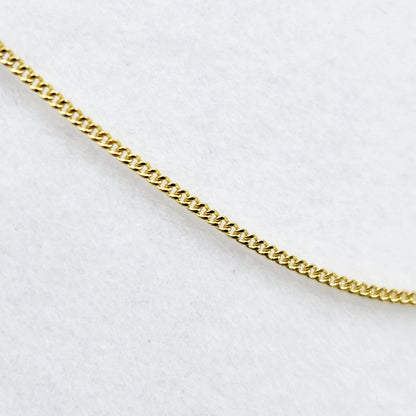 14k Yellow Gold Curb Chain, Solid Gold Necklace (1.4mm)