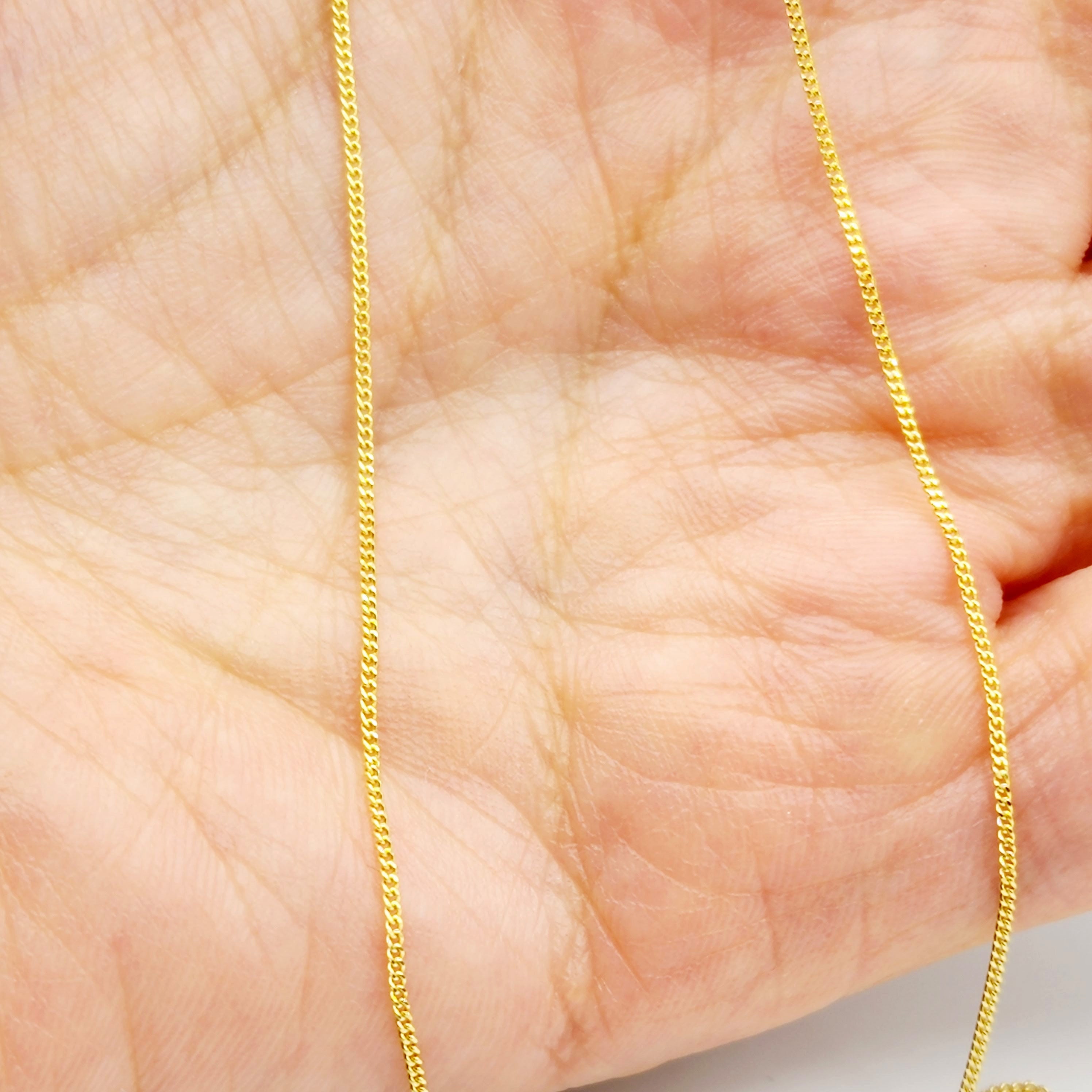 Gold Curb Chain , 10K Yellow Gold Curb Chain 1.2mm