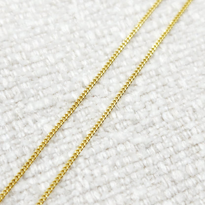 14K Yellow Gold Curb Chain Necklace, Solid Gold Jewelry (1.4mm)