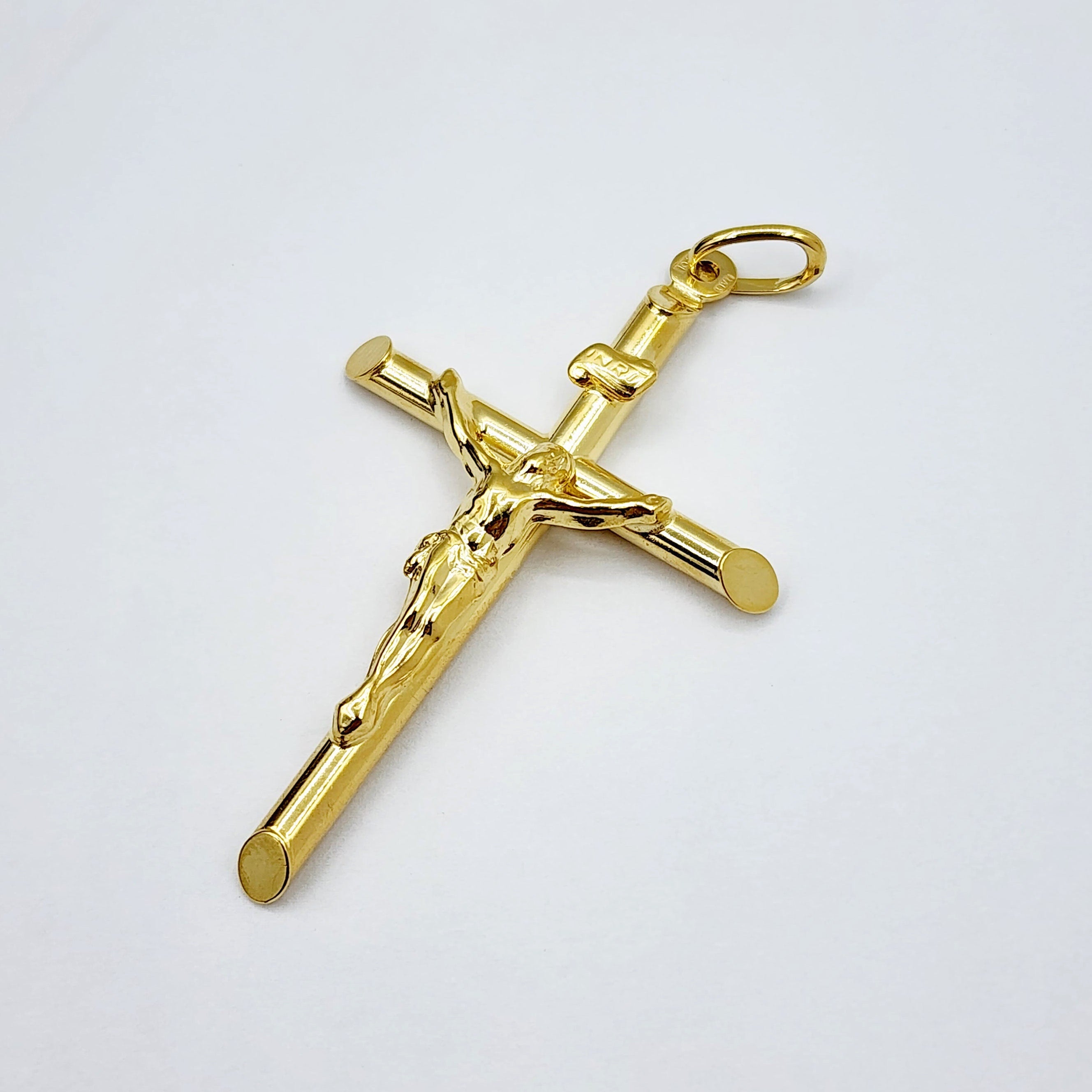 Dainty Crucifix Cross Pendant , Jesus Religious Cross Pendant, 10K Gold Large Cross Pendant for Unisex, Memorable Religious Gifts