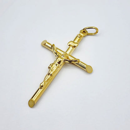 Dainty Crucifix Cross Pendant , Jesus Religious Cross Pendant, 10K Gold Large Cross Pendant for Unisex, Memorable Religious Gifts