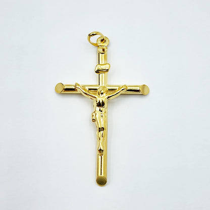 Dainty Crucifix Cross Pendant , Jesus Religious Cross Pendant, 10K Gold Large Cross Pendant for Unisex, Memorable Religious Gifts