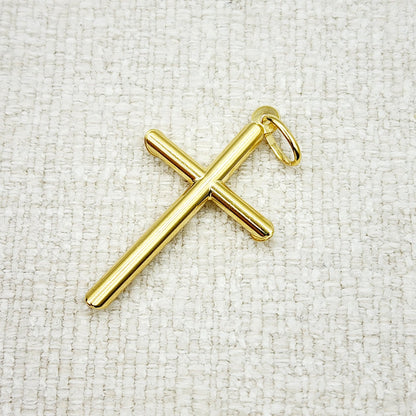 Dainty Cross Pendant Necklace , 10K Yellow Gold Simple Cross Pendant, Large Cross Pendant Necklace Gold, Christmas Gifts, Religious Gift