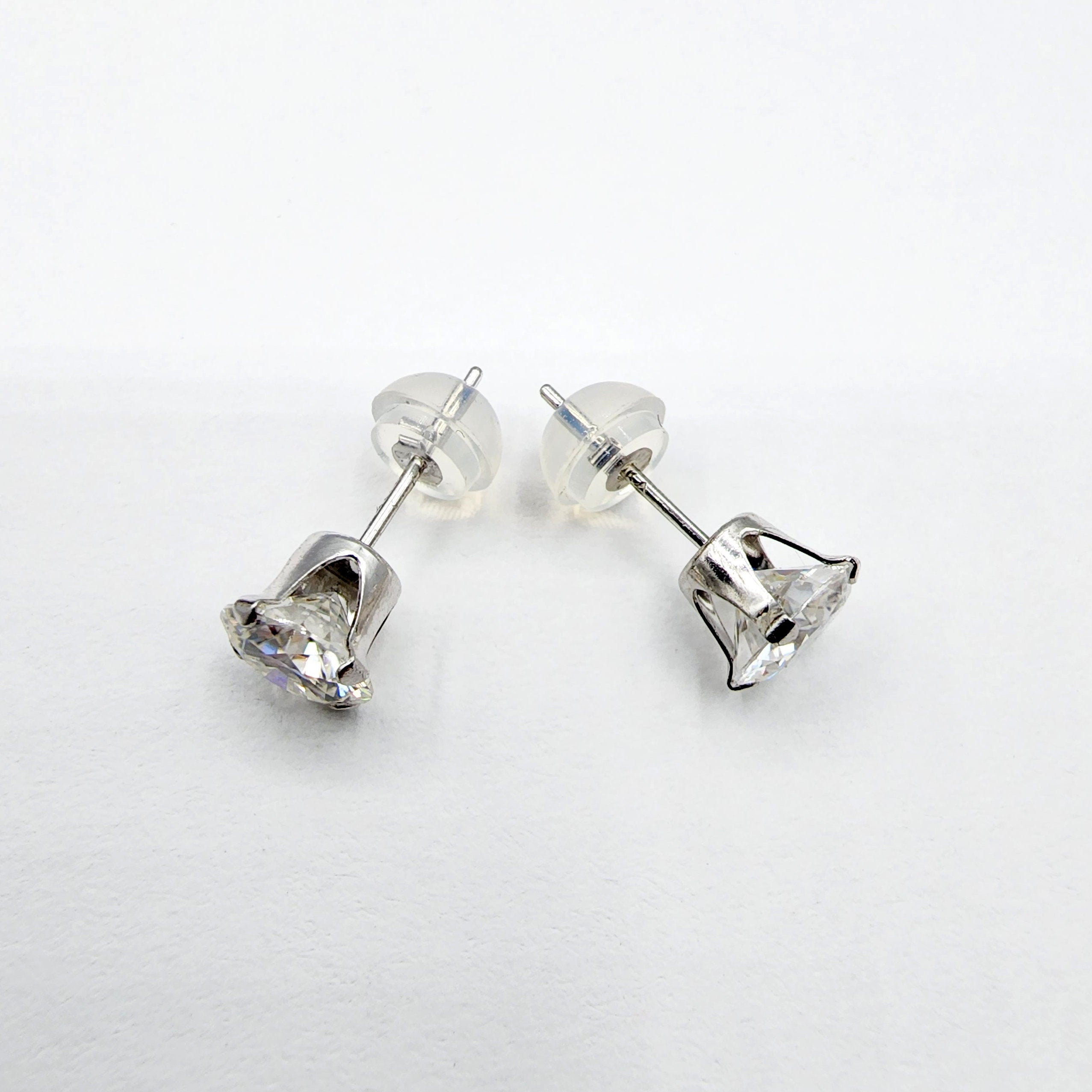 Gold Moissanite Stud Earrings, 10K White Gold Round Moissanite 6x6mm Stud Earrings, Bridal Earrings, Earrings For Women