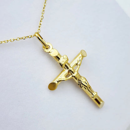 Dainty Cross Pendant Necklace , 10K Yellow Gold Cross Pendant, Cross Pendant Necklace Gold, Christmas Gifts, Religious Gift