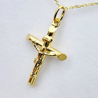 Dainty Cross Pendant Necklace , 10K Yellow Gold Cross Pendant, Cross Pendant Necklace Gold, Christmas Gifts, Religious Gift