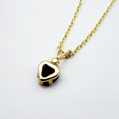 Gold Smokey Topaz Pendant Necklace, 10K Yellow Gold Smokey Topaz 6x6mm with Moonstone Pendant