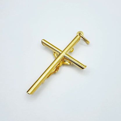 Dainty Crucifix Cross Pendant , Jesus Religious Cross Pendant, 10K Gold Large Cross Pendant for Unisex, Memorable Religious Gifts
