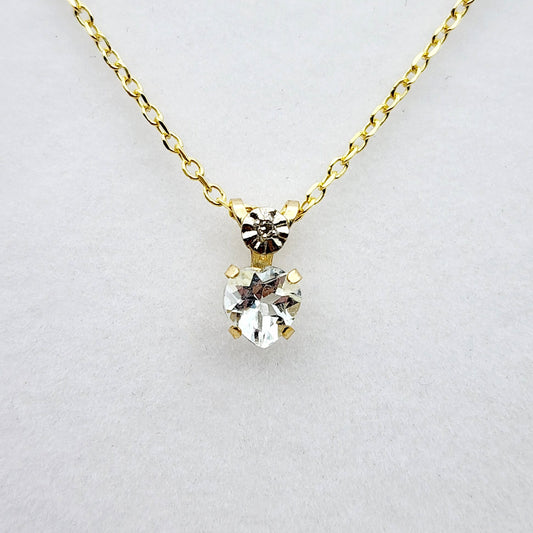 Gold Aquamarine Pendant Necklace, 10K Yellow Gold Aquamarine 5x5mm with Diamond Pendant, March Birthstone