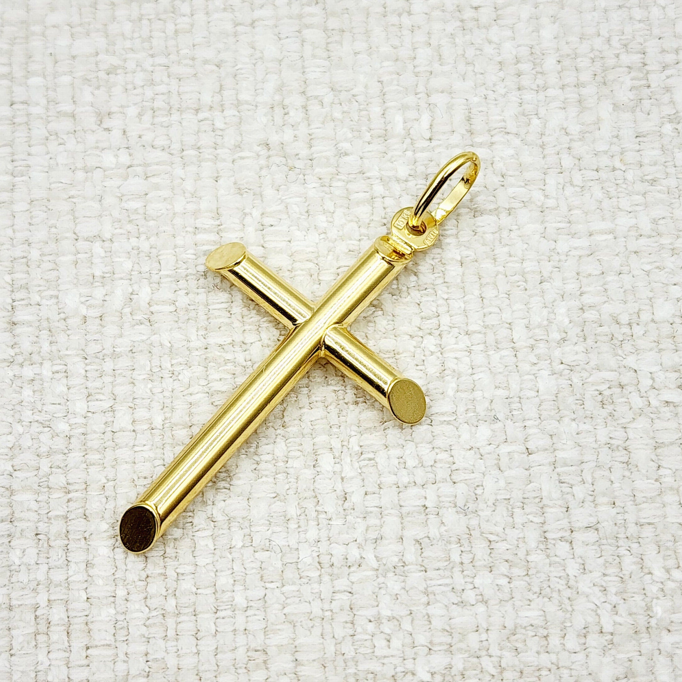 Dainty Cross Pendant Necklace , 10K Yellow Gold Simple Cross Pendant, Large Cross Pendant Necklace Gold, Christmas Gifts, Religious Gift