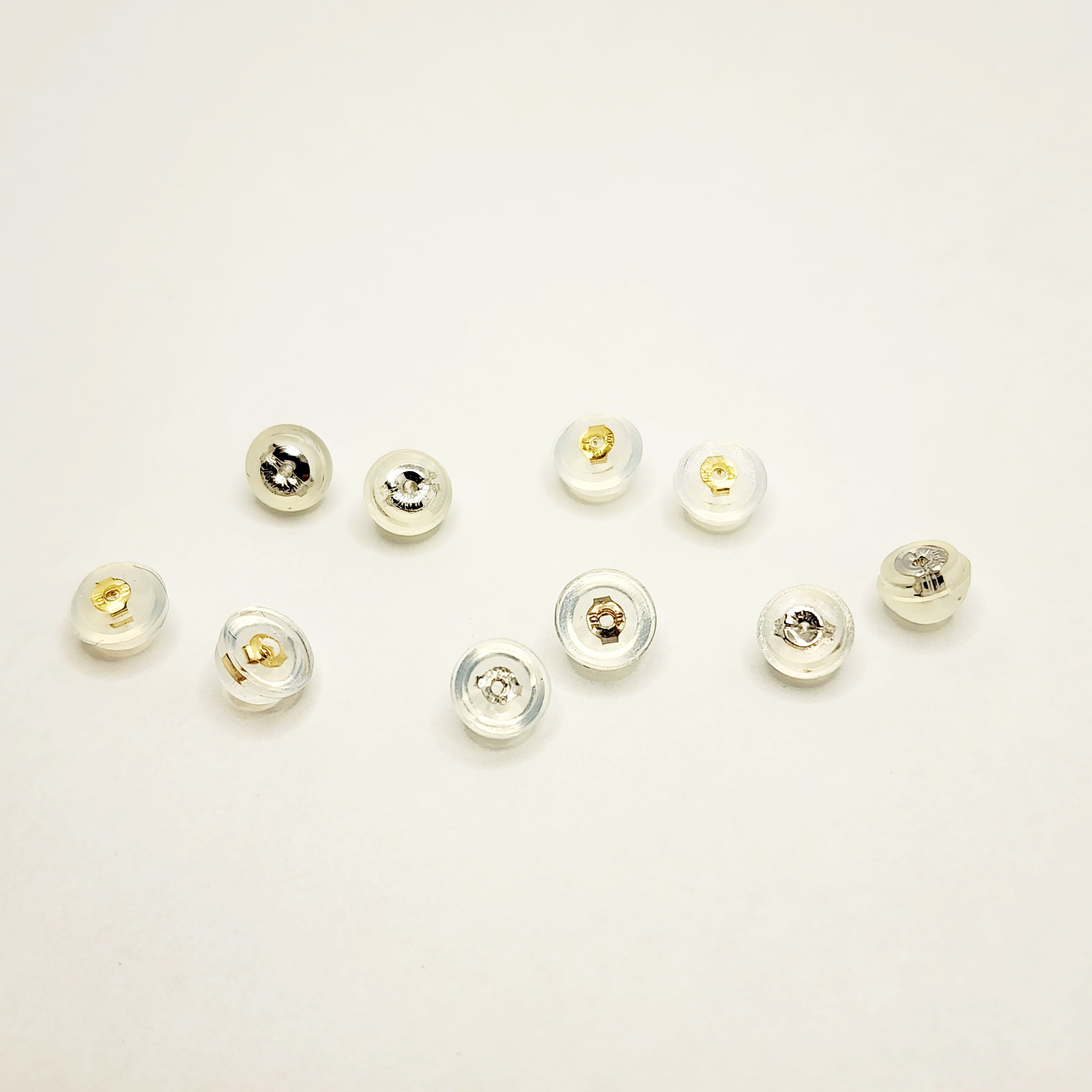 Silicone Backs Stud Earrings,  Gold and Silver Earrings Backs, Silicone Ear Stud Back Stoppers, Earring Clutches, Hypo Allergenic