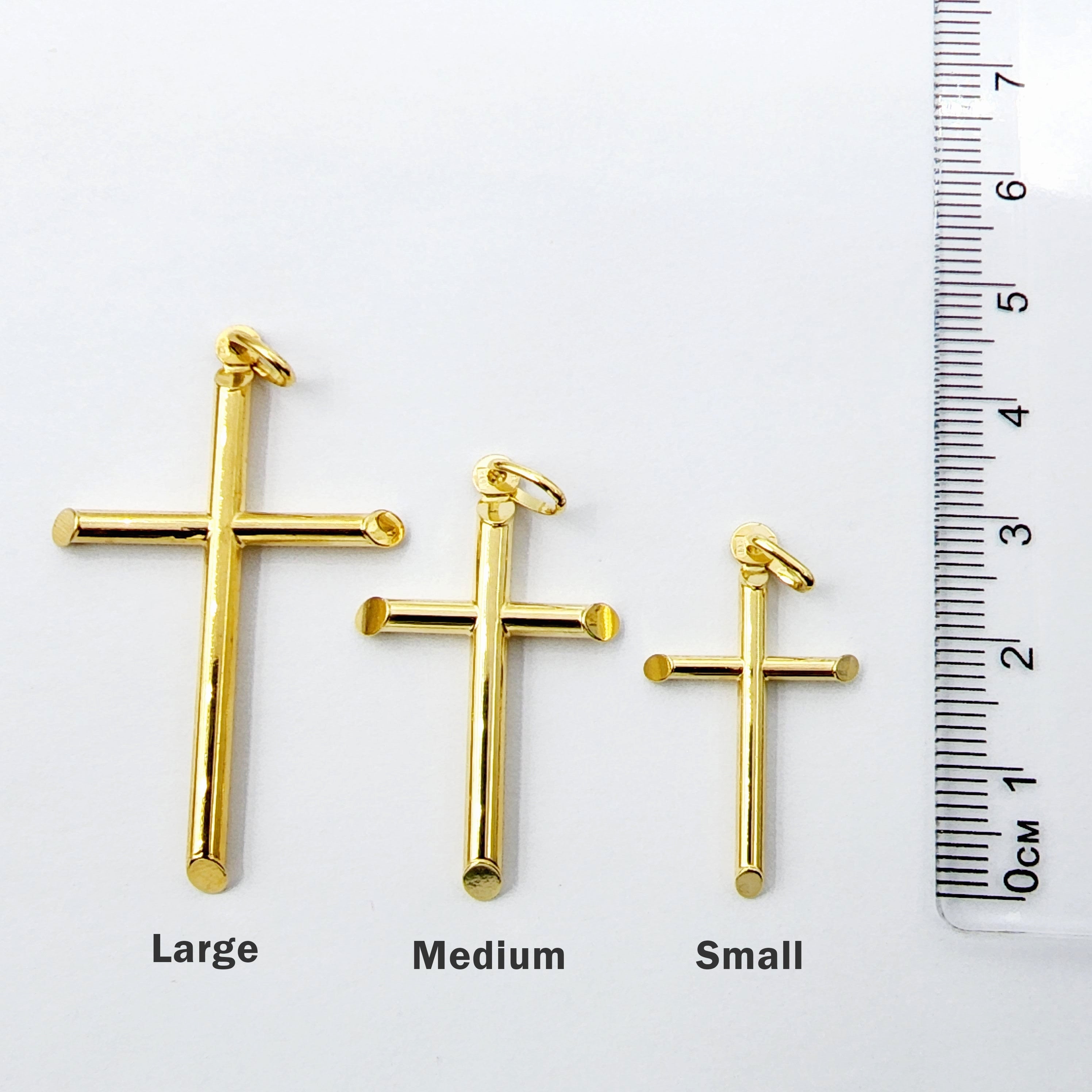 Dainty Cross Pendant Necklace , 10K Yellow Gold Simple Cross Pendant, Large Cross Pendant Necklace Gold, Christmas Gifts, Religious Gift