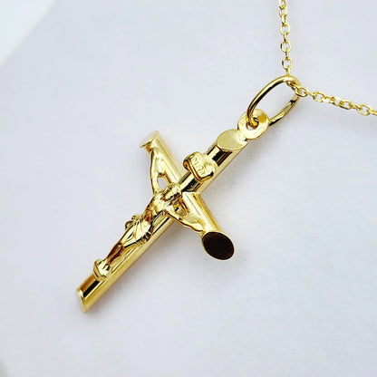 Dainty Cross Pendant Necklace , 10K Yellow Gold Cross Pendant, Cross Pendant Necklace Gold, Christmas Gifts, Religious Gift