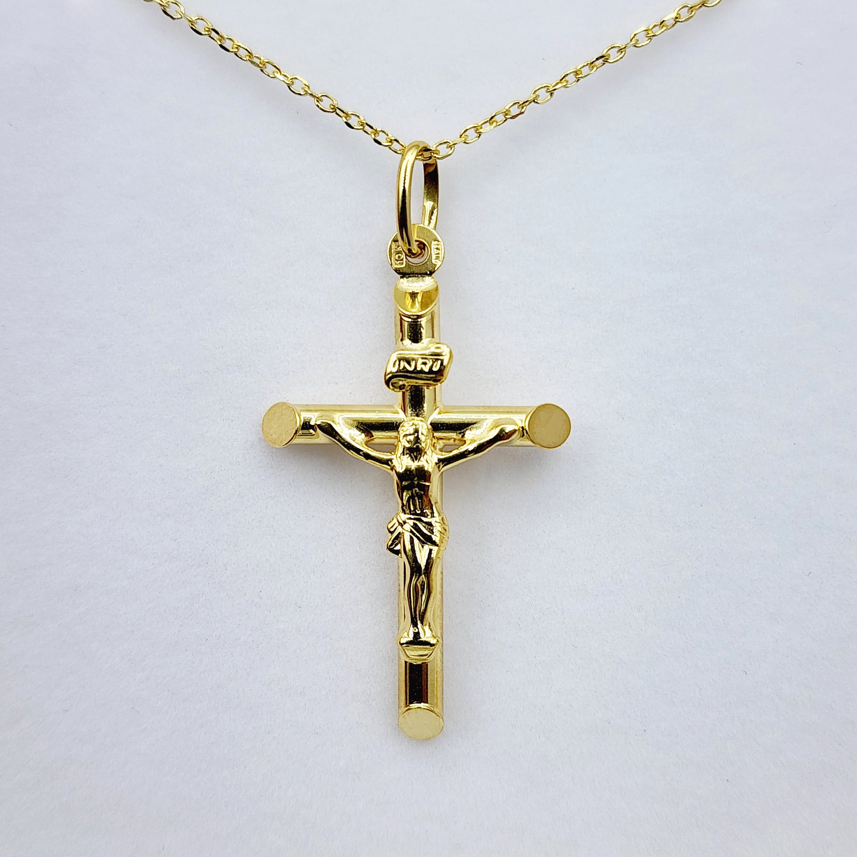 Dainty Cross Pendant Necklace , 10K Yellow Gold Cross Pendant, Cross Pendant Necklace Gold, Christmas Gifts, Religious Gift