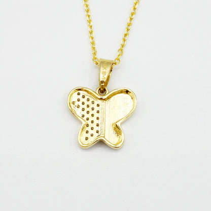 Gold Butterfly Pendant Necklace, 10K Yellow Gold Butterfly Necklace Pendant, Dainty Butterfly, Gif for Her, Birthday Gift, Christmas Gift