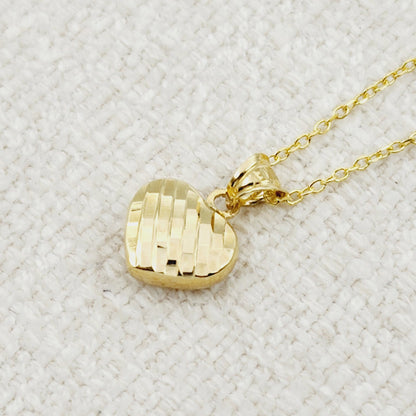 Gold Heart Pendant Necklace, 10K Yellow Gold Heart Necklace Pendant, Dainty Heart Gold Charm Necklace, Birthday Gift, Gift For Her