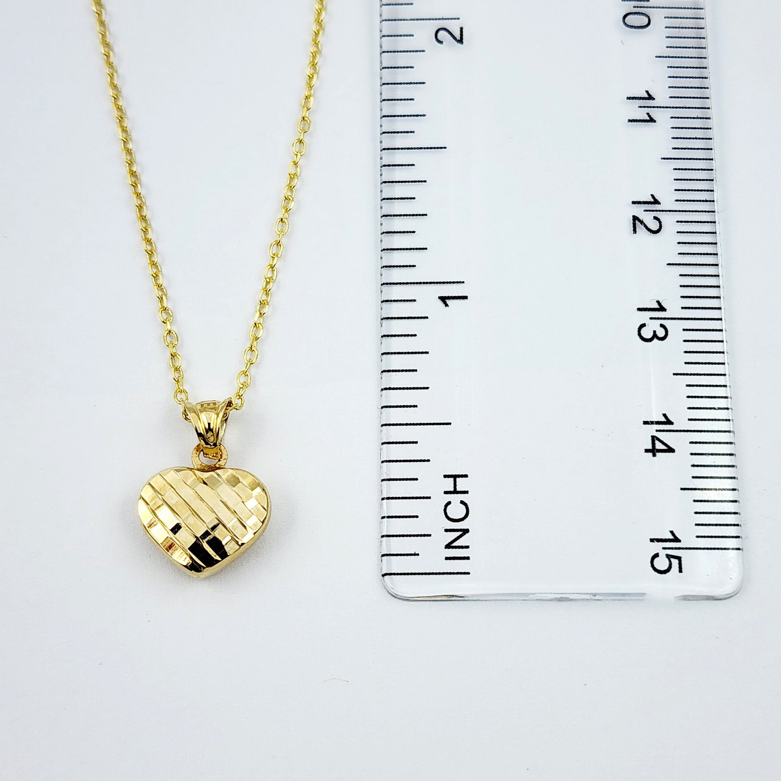 Gold Heart Pendant Necklace, 10K Yellow Gold Heart Necklace Pendant, Dainty Heart Gold Charm Necklace, Birthday Gift, Gift For Her