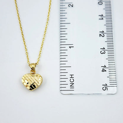Gold Heart Pendant Necklace, 10K Yellow Gold Heart Necklace Pendant, Dainty Heart Gold Charm Necklace, Birthday Gift, Gift For Her