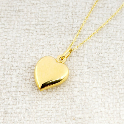 Gold Heart Necklace Pendant, Dainty Heart Gold Pendant Necklace for Women, 10k Yellow Gold Minimalist Jewelry Heart Shaped Necklace for Girl