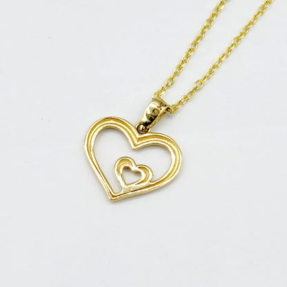 Gold Heart Pendant Necklace, 10K Yellow Gold Simple Heart Necklace Pendant, Dainty Heart Gold, Charm Necklace, Valentine's Day Gift For Her