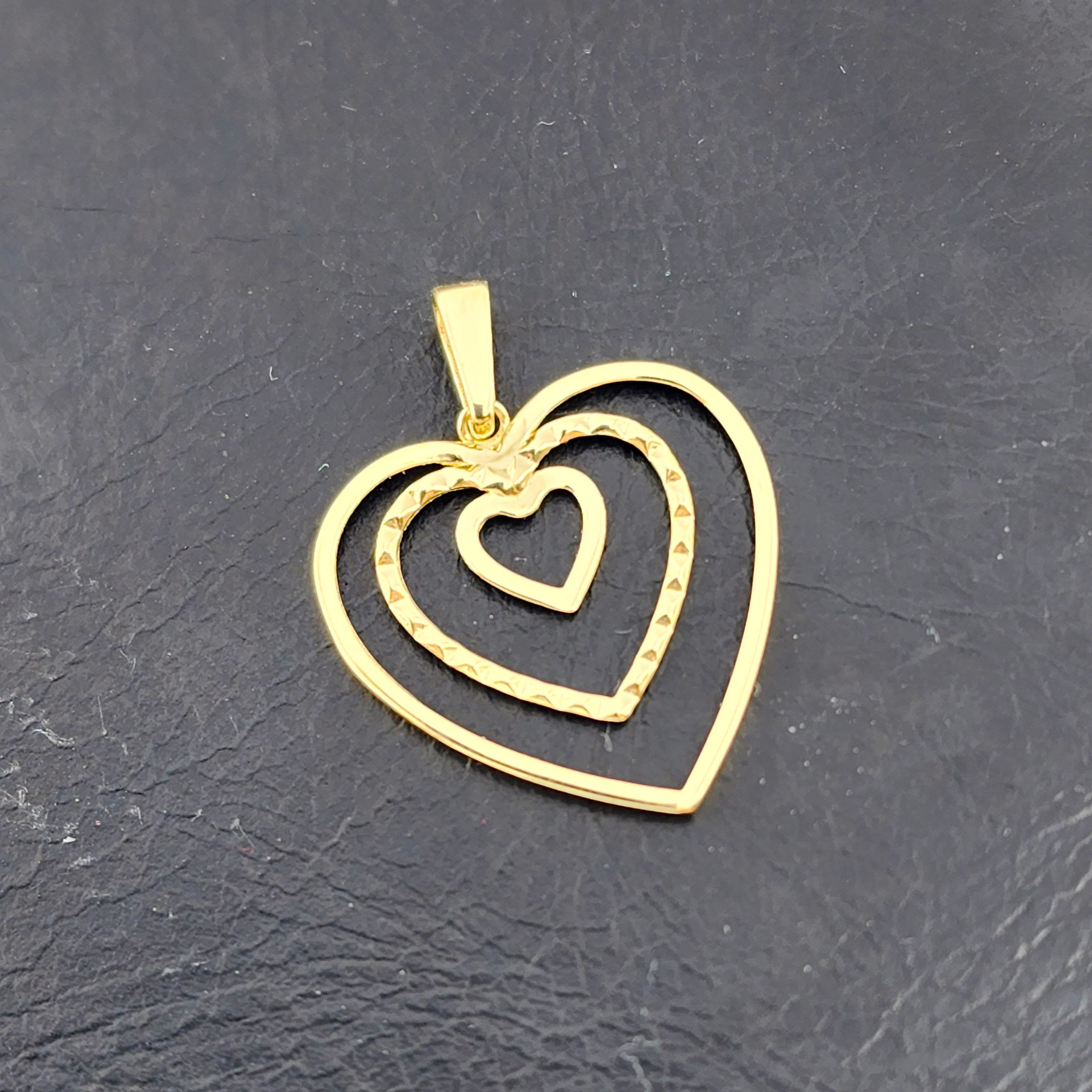 Gold Heart Pendant Necklace, 10K Yellow Gold Heart Necklace Pendant, Dainty Heart Gold, Charm Necklace, Valentine's Day Gift For Her