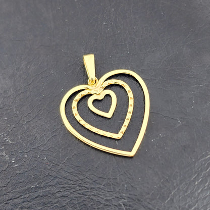 Gold Heart Pendant Necklace, 10K Yellow Gold Heart Necklace Pendant, Dainty Heart Gold, Charm Necklace, Valentine's Day Gift For Her