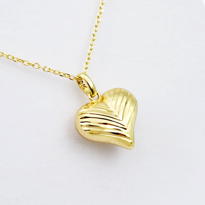 Gold Heart Pendant Necklace, 10K Yellow Gold Heart Necklace Pendant, Dainty Heart Gold, Charm Necklace, Valentine's Day Gift For Her