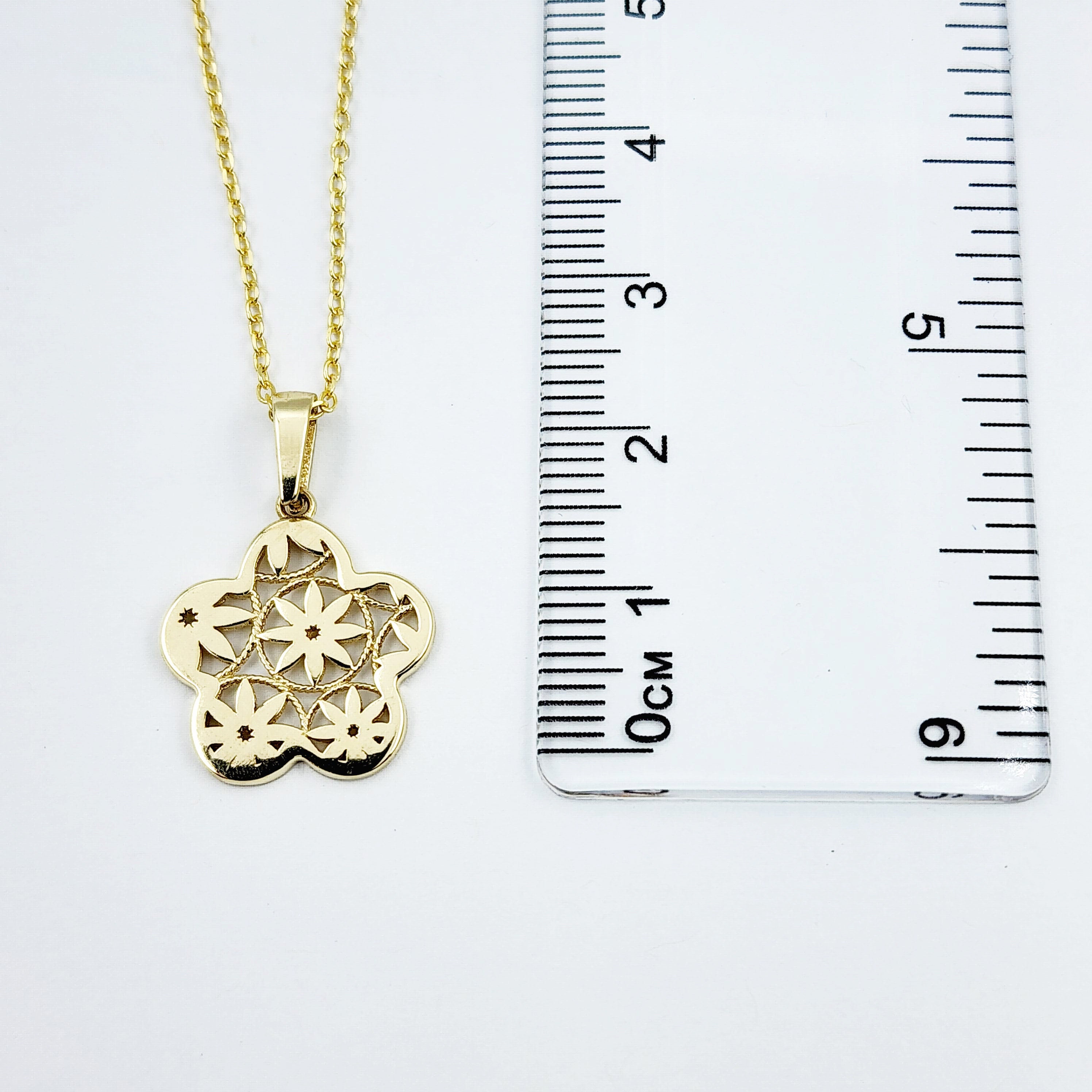 Gold Snowflake Pendant Necklace, 10K Yellow Gold Snowflake Pendant With CZ, Dainty Snowflake Charm, Winter Gift For Her