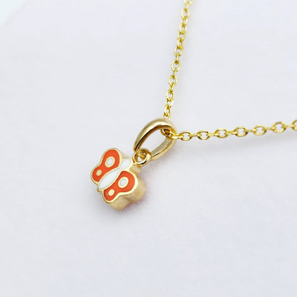 Gold Butterfly Pendant Necklace, 10K Yellow Gold Everyday Necklace Pendant, Dainty Butterfly for Her, Newborn Baby Gift, Girl Gift
