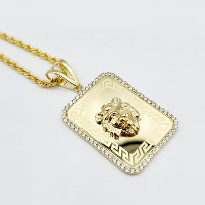 Gold Lion Head Pendant Necklace , 10K Yellow Gold Lion Necklace, Lion Head Pendant, Gold Lion Jewelry, King Lion Gold Dainty Animal Pendant