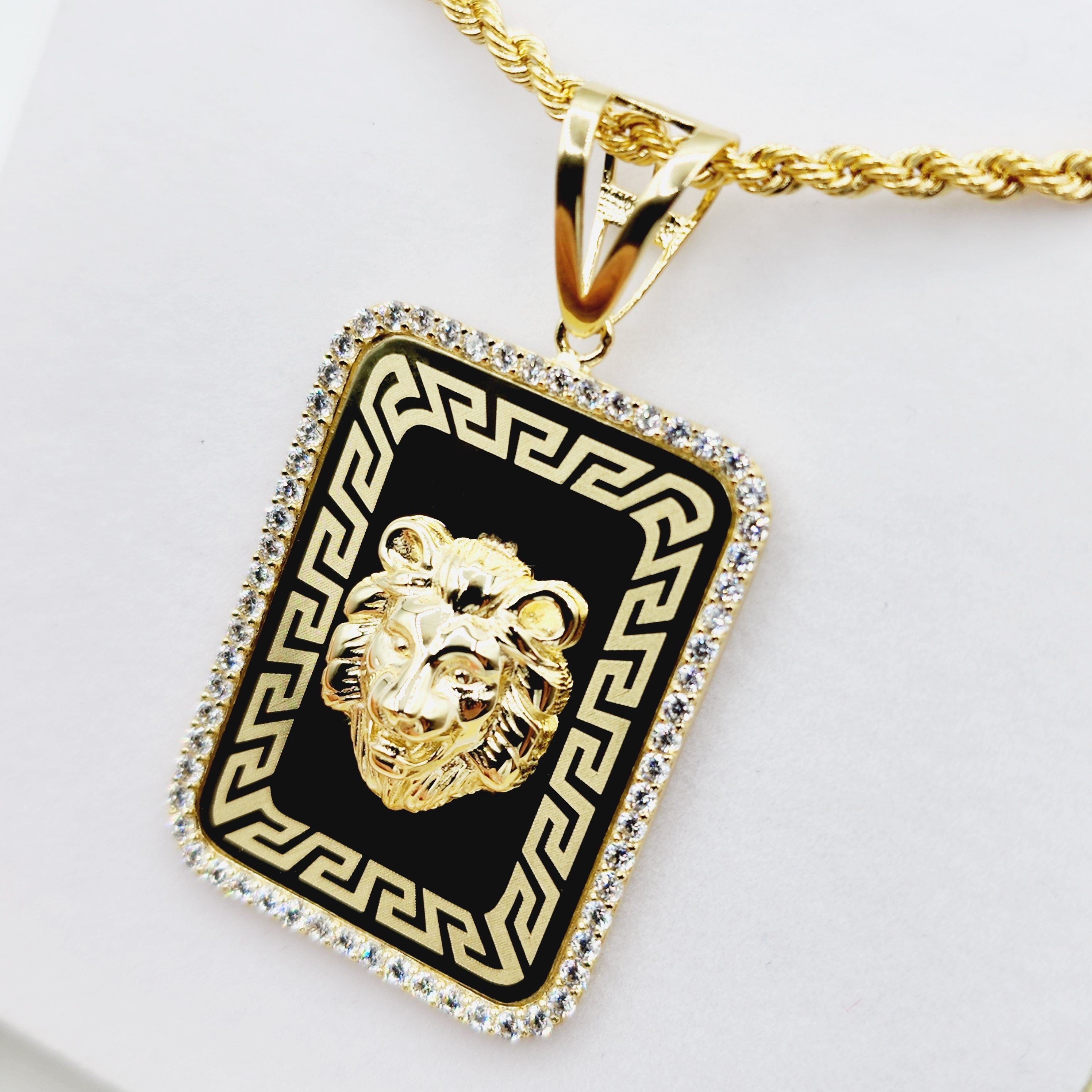 Gold Lion Head Pendant Necklace , 10K Yellow Gold Lion Necklace, Lion Head Pendant, Gold Lion Jewelry, King Lion Gold Dainty Animal Pendant
