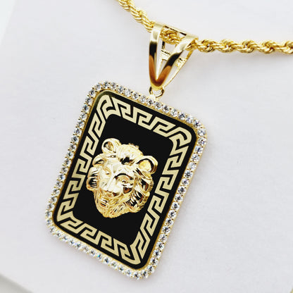 Gold Lion Head Pendant Necklace , 10K Yellow Gold Lion Necklace, Lion Head Pendant, Gold Lion Jewelry, King Lion Gold Dainty Animal Pendant