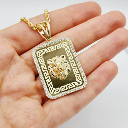 Gold Lion Head Pendant Necklace , 10K Yellow Gold Lion Necklace, Lion Head Pendant, Gold Lion Jewelry, King Lion Gold Dainty Animal Pendant