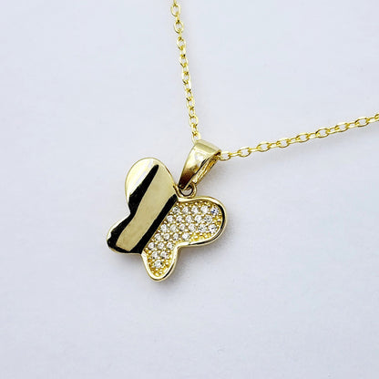 Gold Butterfly Pendant Necklace, 10K Yellow Gold Butterfly Necklace Pendant, Dainty Butterfly, Gif for Her, Birthday Gift, Christmas Gift