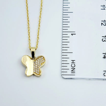 Gold Butterfly Pendant Necklace, 10K Yellow Gold Butterfly Necklace Pendant, Dainty Butterfly, Gif for Her, Birthday Gift, Christmas Gift