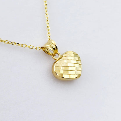 Gold Heart Pendant Necklace, 10K Yellow Gold Heart Necklace Pendant, Dainty Heart Gold Charm Necklace, Birthday Gift, Gift For Her