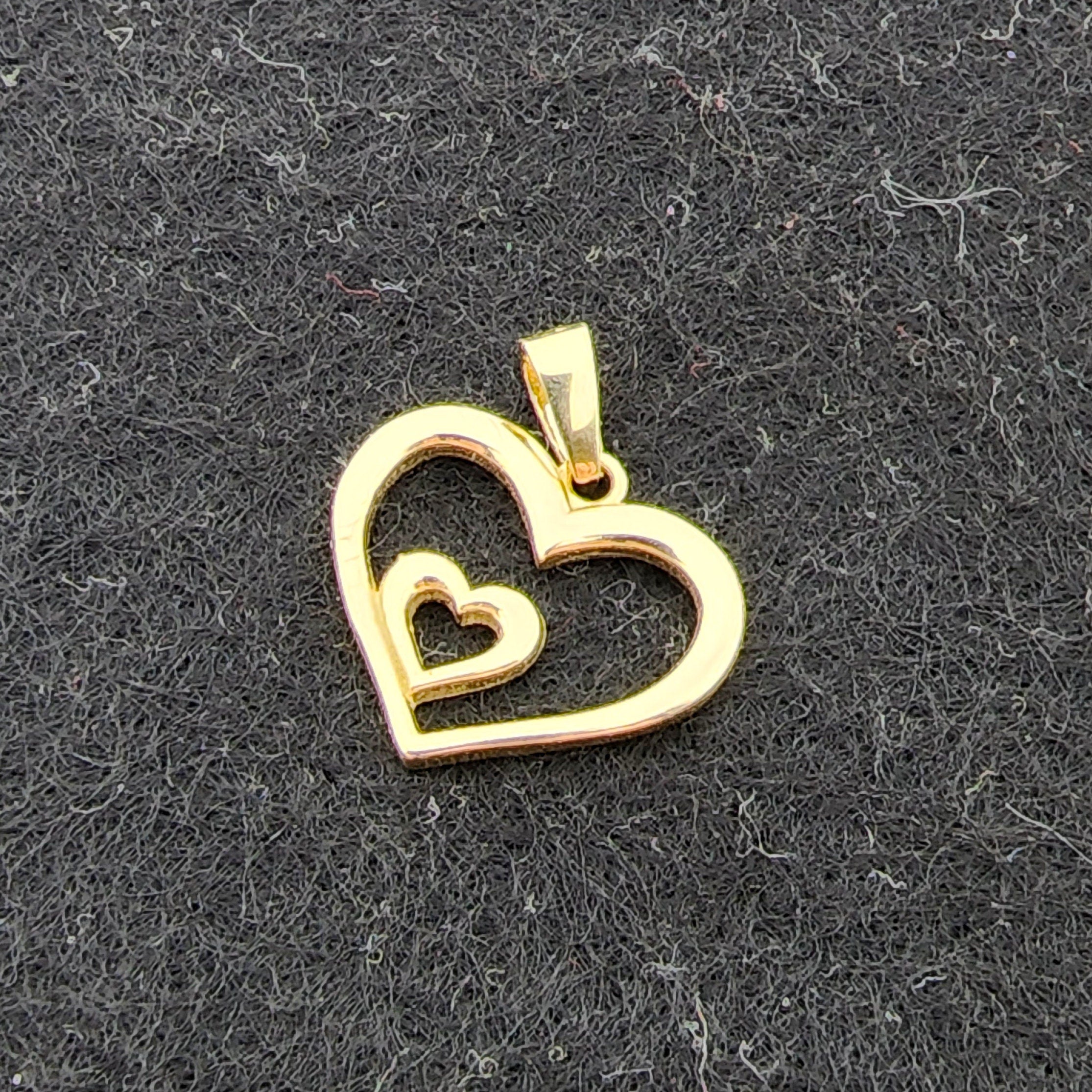 Gold Heart Pendant Necklace, 10K Yellow Gold Simple Heart Necklace Pendant, Dainty Heart Gold, Charm Necklace, Valentine's Day Gift For Her