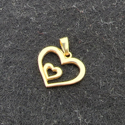 Gold Heart Pendant Necklace, 10K Yellow Gold Simple Heart Necklace Pendant, Dainty Heart Gold, Charm Necklace, Valentine's Day Gift For Her
