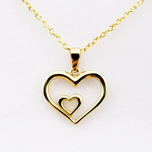 Gold Heart Pendant Necklace, 10K Yellow Gold Simple Heart Necklace Pendant, Dainty Heart Gold, Charm Necklace, Valentine's Day Gift For Her