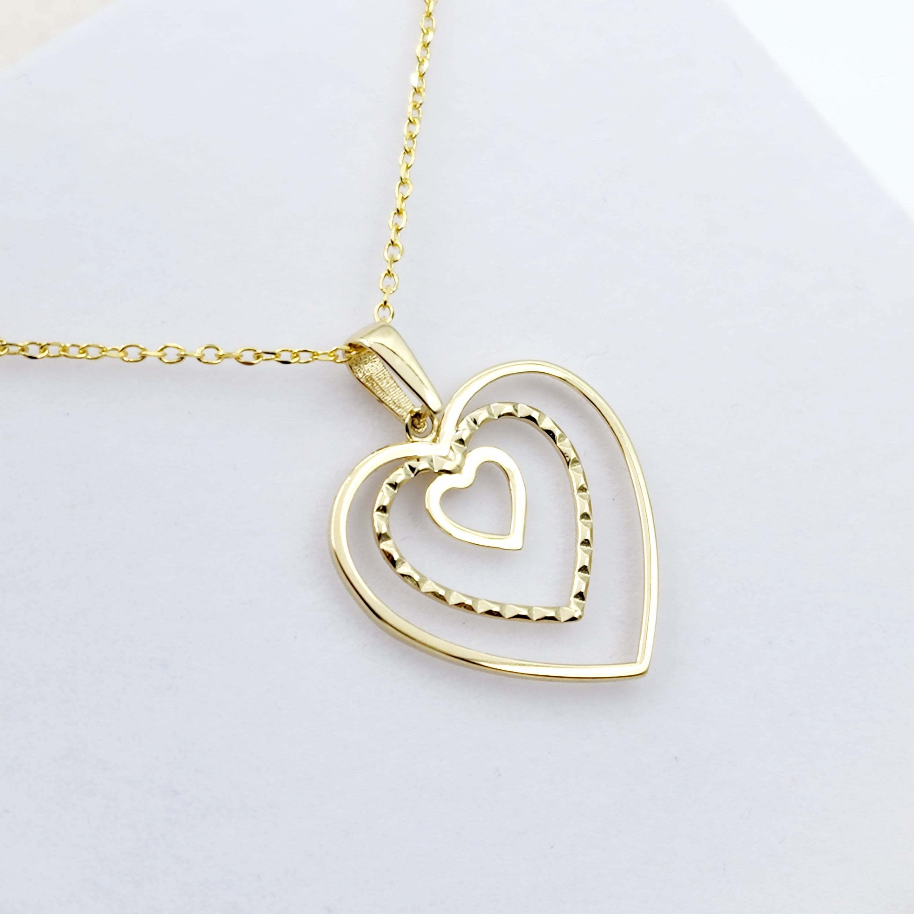 Gold Heart Pendant Necklace, 10K Yellow Gold Heart Necklace Pendant, Dainty Heart Gold, Charm Necklace, Valentine's Day Gift For Her