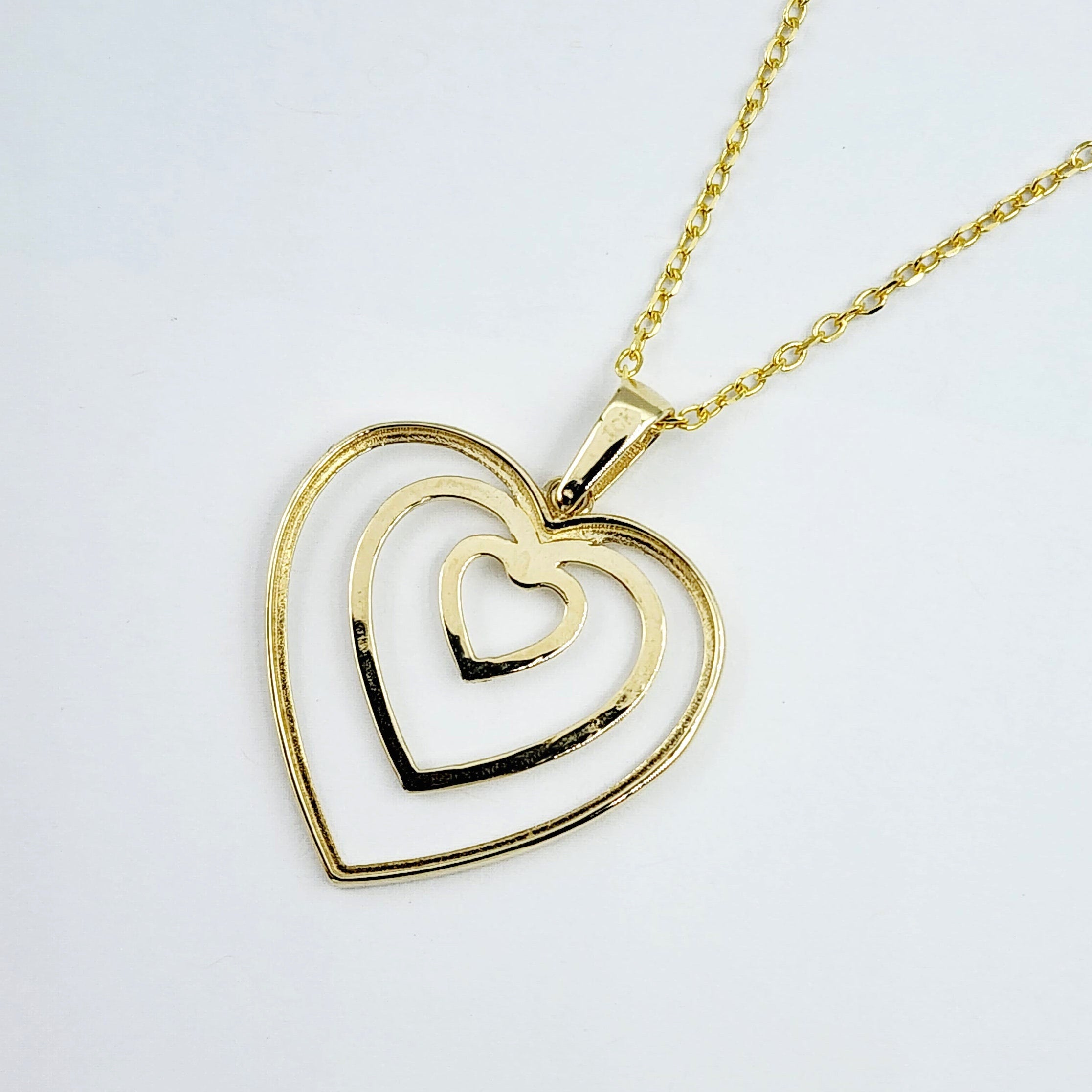 Gold Heart Pendant Necklace, 10K Yellow Gold Heart Necklace Pendant, Dainty Heart Gold, Charm Necklace, Valentine's Day Gift For Her