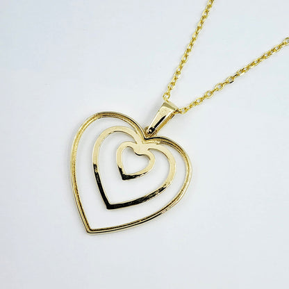 Gold Heart Pendant Necklace, 10K Yellow Gold Heart Necklace Pendant, Dainty Heart Gold, Charm Necklace, Valentine's Day Gift For Her