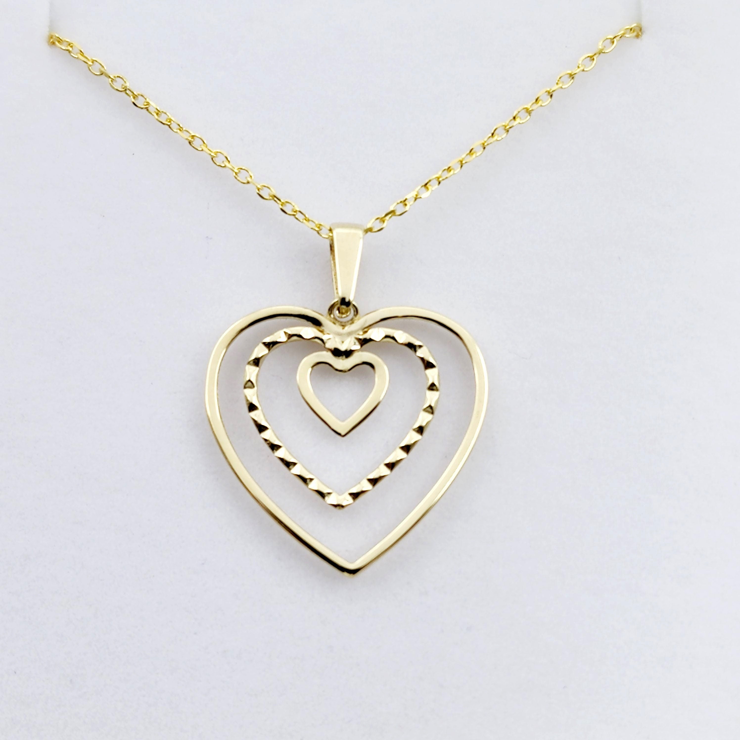 Gold Heart Pendant Necklace, 10K Yellow Gold Heart Necklace Pendant, Dainty Heart Gold, Charm Necklace, Valentine's Day Gift For Her