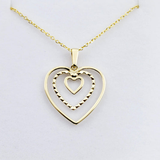 Gold Heart Pendant Necklace, 10K Yellow Gold Heart Necklace Pendant, Dainty Heart Gold, Charm Necklace, Valentine's Day Gift For Her